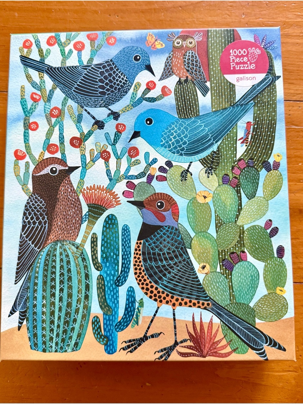 Galison Blue Desert Birds 1000-Piece Puzzle — Blue & Teal
